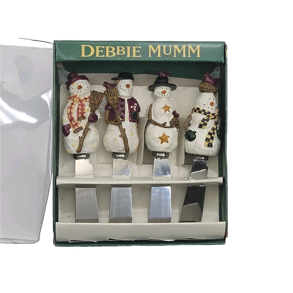Snowman Spreaders Debbie Mumm Set of 4 Country 1999 Table Serveware